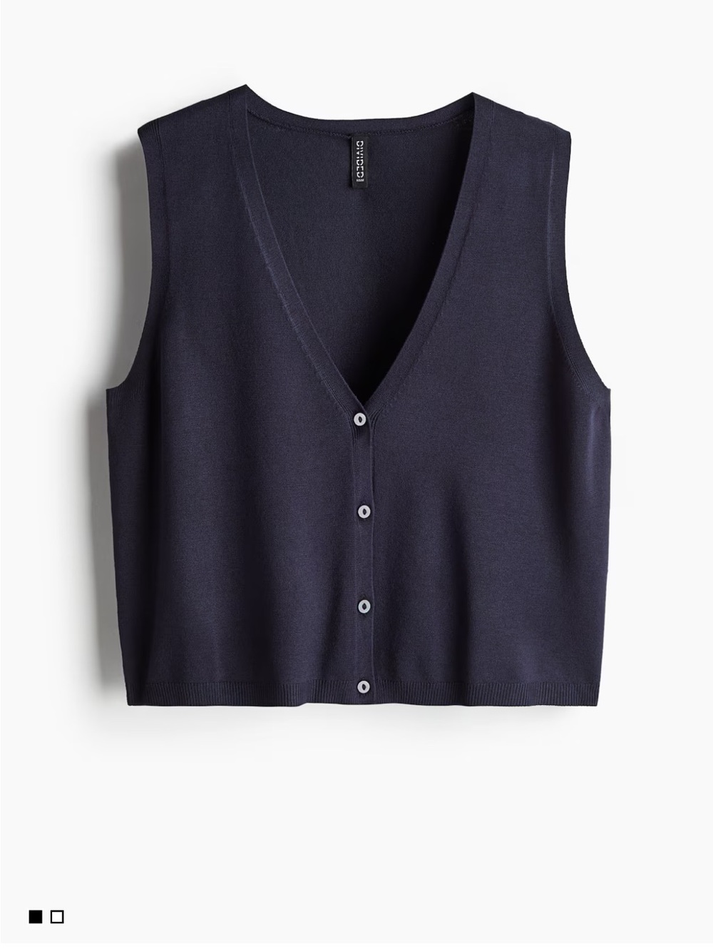 H&M Navy Button-Front Fine Knit Vest - BNWT